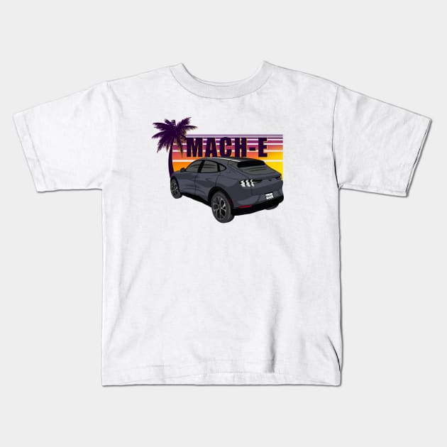 Sunset Mach-E in Carbonized Gray Kids T-Shirt by zealology